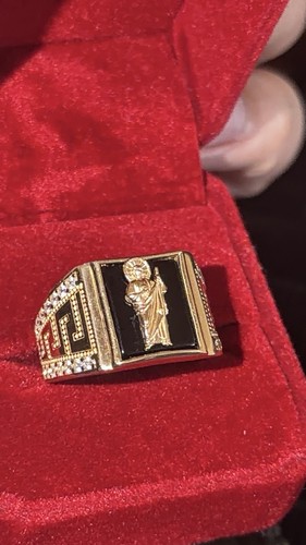 14kt solid gold san judas - gold, ring