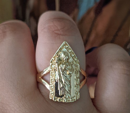 Gold plated saint jude ring - plated,